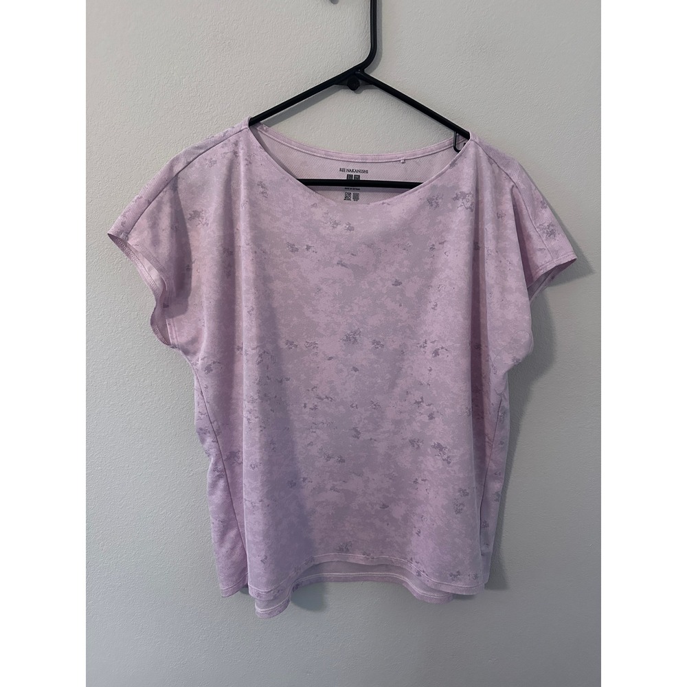 Uniqlo Rei Nakanishi Dry-Ex Top XL Purple Abstract Print Active Shirt